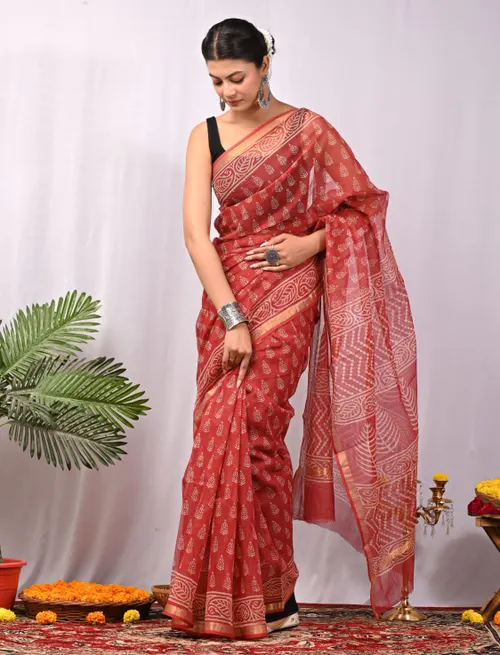 Lightweight Bagru Print Kota Sarees